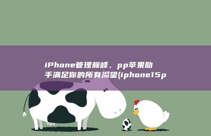 iPhone 管理巅峰，pp 苹果助手满足你的所有渴望 (iphone15pro max)