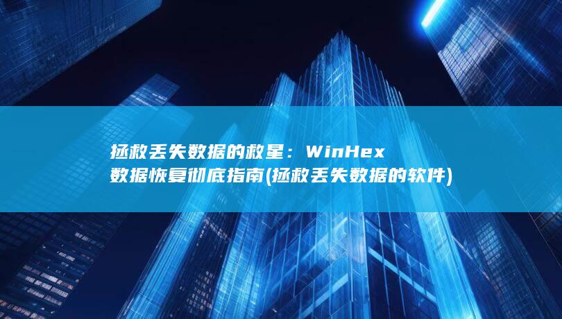 拯救丢失数据的救星：WinHex 数据恢复彻底指南 (拯救丢失数据的软件) 第1张